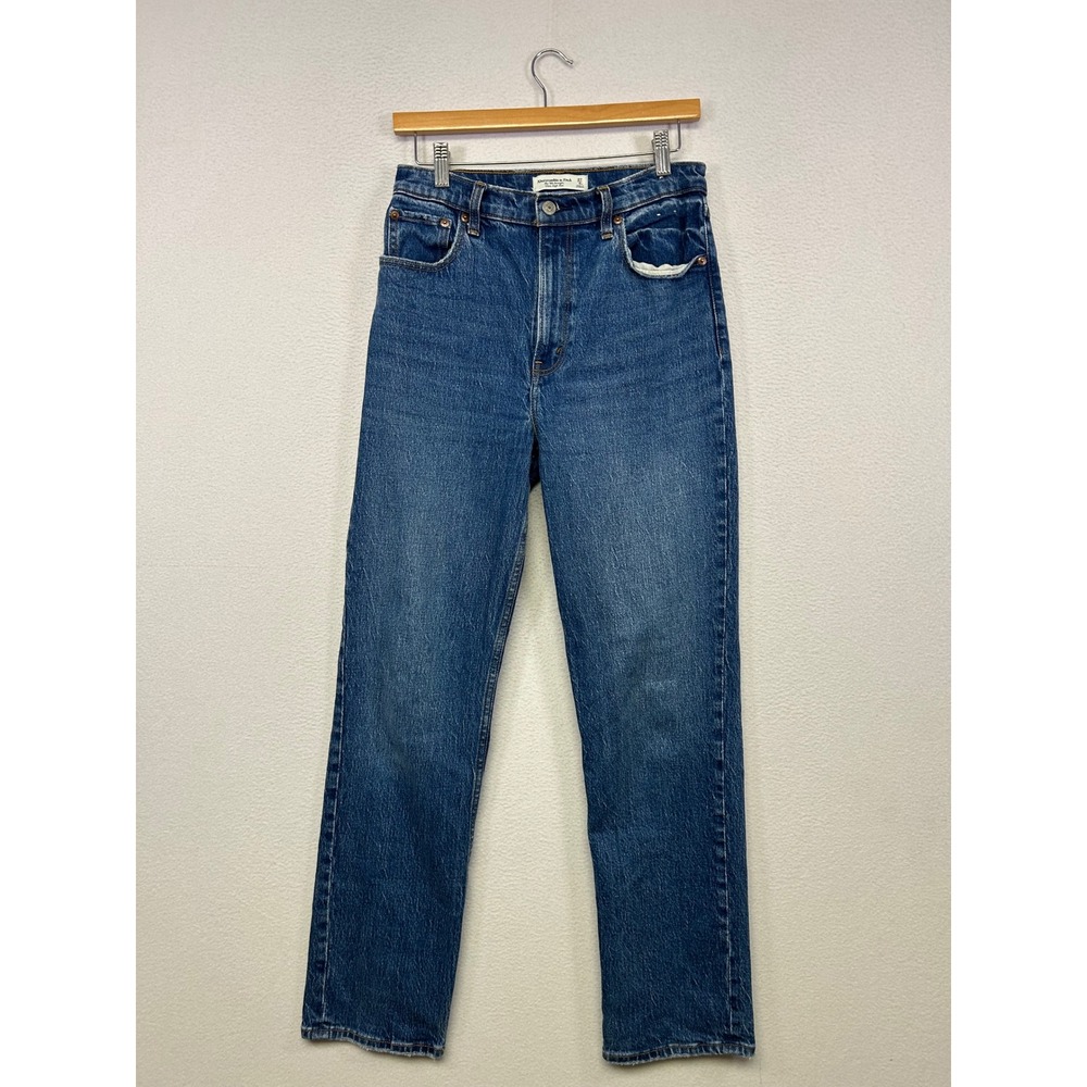 90s Vintage Aesthetic Abercrombie & Fitch Womens 27/4R Blue Ultra High Straight